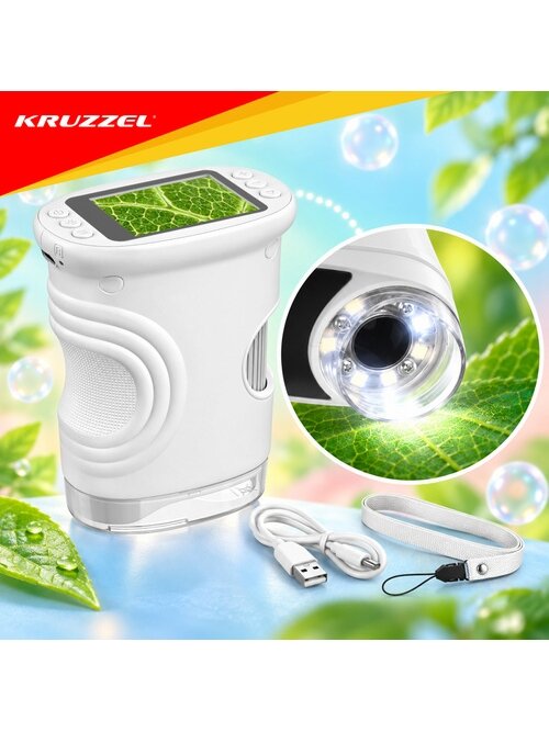 „Kruzzel“ baltas kišeninis mokomasis mikroskopas 25 „Kruzzel“ baltas kišeninis mokomasis mikroskopas 25