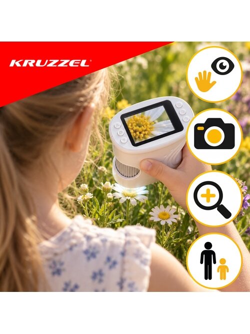 „Kruzzel“ baltas kišeninis mokomasis mikroskopas 3