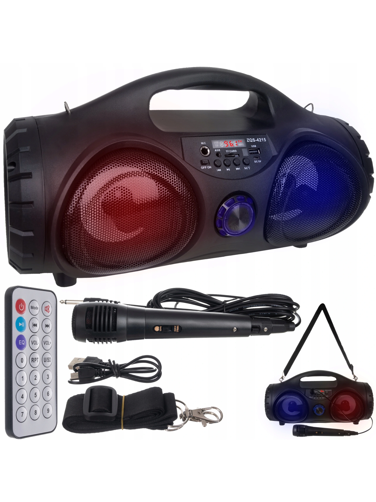 Nešiojama „Bluetooth“ kolonėlė ZQS-4215 su mikrofonu 5