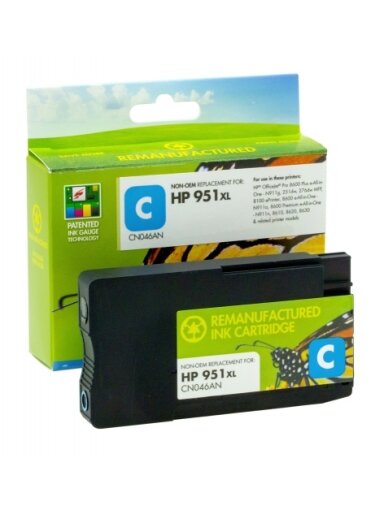 Neoriginali Static Control HP 951XL (CN046AE) Nauja mikroschema, žydra kasetė