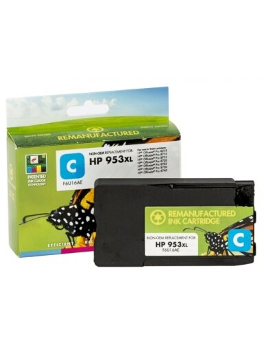 Neoriginali Static Control HP No.953 XL (F6U16AE) Nauja mikroschema, žydra kasetė