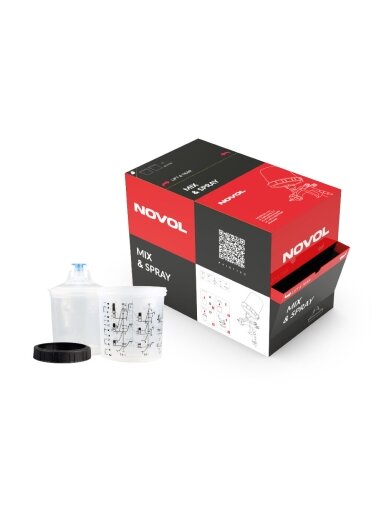 NOVOL Mix&spray indas su dang. 600ml 190µ (komplektas 50vnt.) NOVOL Mix&spray indas su dang. 600ml 190µ (komplektas 50vnt.)