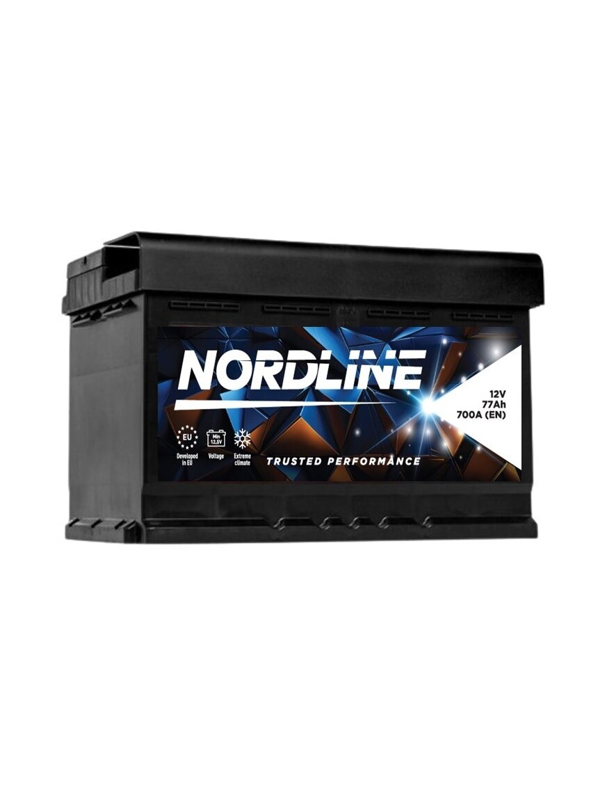 Nordline 77 Ah 12V 700A akumuliatorius 278x175x190mm Nordline 77 Ah 12V 700A akumuliatorius 278x175x190mm