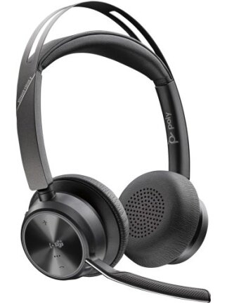 Poly Voyager Focus 2 MS Teams Belaidės ausinės, Bluetooth, USB-C/A Adapter, Juoda