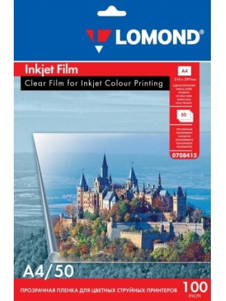 Poliesterio plėvelė Lomond PET Film rašaliniams sp. Skaidri A4, 50 lapų Poliesterio plėvelė Lomond PET Film rašaliniams sp. Skaidri A4, 50 lapų