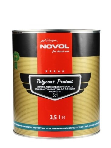 POLYCOAT PROTECT 5:1 - Antikoroziniai dažai juodi apatinei kėbulo daliai, važiuoklei 3.5 l POLYCOAT PROTECT 5:1 - Antikoroziniai dažai juodi apatinei kėbulo daliai, važiuoklei 3.5 l