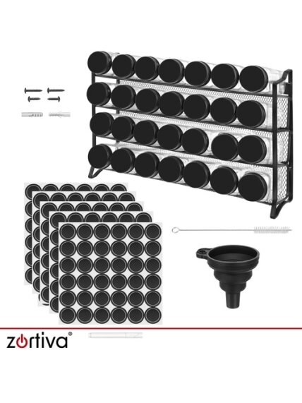 Prieskonių indeliai – 28 vnt. + „Zortiva“ organizatorius 11 Prieskonių indeliai – 28 vnt. + „Zortiva“ organizatorius 11