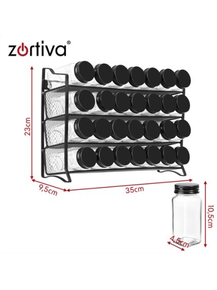 Prieskonių indeliai – 28 vnt. + „Zortiva“ organizatorius 2 Prieskonių indeliai – 28 vnt. + „Zortiva“ organizatorius 2
