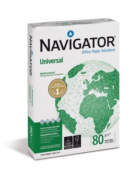 Popierius NAVIGATOR A4, 80g, 500 lapų Popierius NAVIGATOR A4, 80g, 500 lapų
