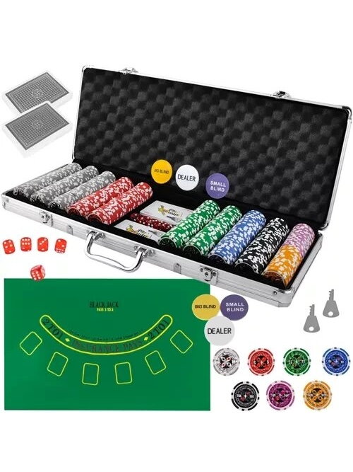 Pokeris – 500 žetonų rinkinys lagamine HQ 23529