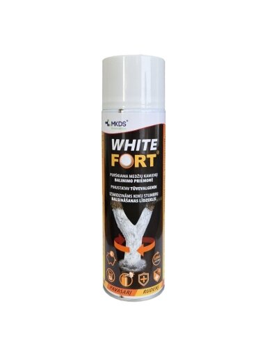Purškiama priemonė kamienų balinimui WHITE FORT, 500 ml Purškiama priemonė kamienų balinimui WHITE FORT, 500 ml