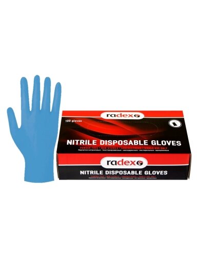RADEX nitrilo vienkartinės pirštinės L (100 vnt.)