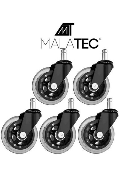 Ratai biuro kėdei - 5 vnt. Malatec 22077 1 Ratai biuro kėdei - 5 vnt. Malatec 22077 1
