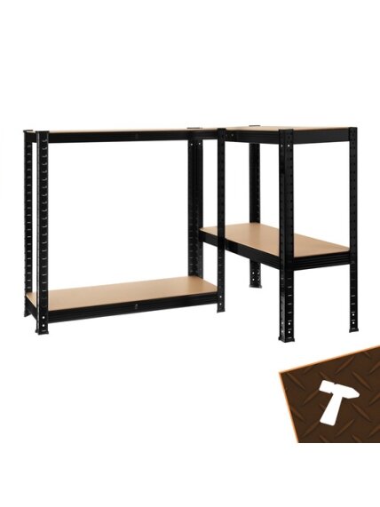 Regał magazynowy - czarny 150x75x30 Bigstren 14