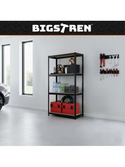 Regał magazynowy - czarny 150x75x30 Bigstren 18