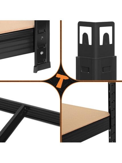 Regał magazynowy - czarny 150x75x30 Bigstren 19