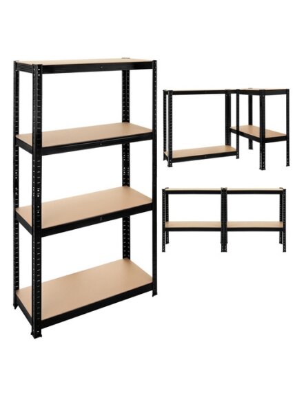 Regał magazynowy - czarny 150x75x30 Bigstren 24