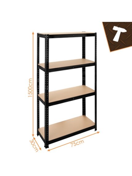 Regał magazynowy - czarny 150x75x30 Bigstren 27