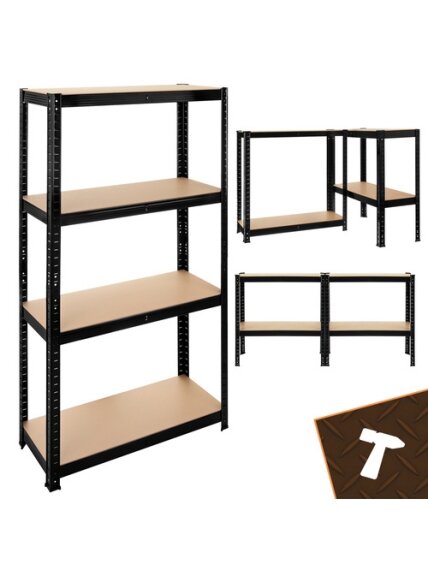 Regał magazynowy - czarny 150x75x30 Bigstren 4