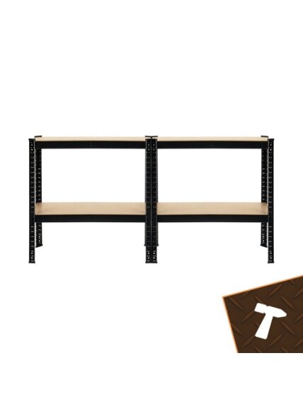 Regał magazynowy - czarny 150x75x30 Bigstren 7