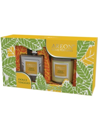 Rinkinys Kvapas 150 ml+žvakė DOLCE VIAGGIO Areon Rinkinys Kvapas 150 ml+žvakė DOLCE VIAGGIO Areon