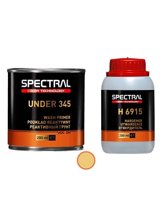 Rūgštinis antikorozinis gruntas su kietikliu UNDER 345 1+1 (komplektas 0,2L+0,2L)