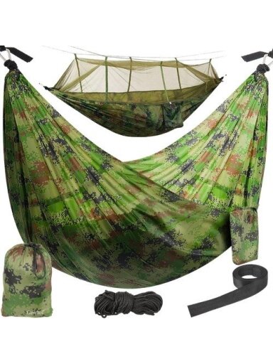 Santiago Army turistinis hamakas 260x140cm Tinklas Santiago Army turistinis hamakas 260x140cm Tinklas