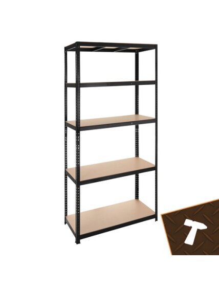 Sandėliavimo lentyna - juoda 220x100x45 Bigstreen 14