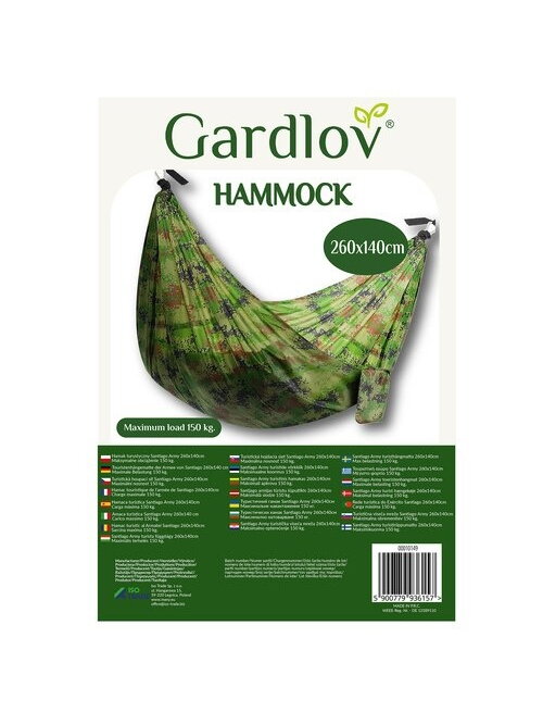 Santiago Army turistinis hamakas 260x140cm Tinklas 2 Santiago Army turistinis hamakas 260x140cm Tinklas 2