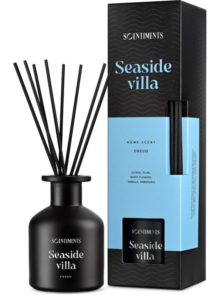SCENTIMENTS Namų kvapas lazdelėmis Seaside Villa, 125 ml
