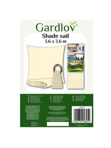 Šešėlinė burė 3,6x3,6 m Gardlov 23165 Šešėlinė burė 3,6x3,6 m Gardlov 23165