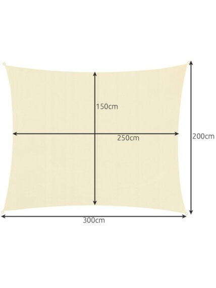 Šešėlinė burė 3x2m - smėlio spalvos Gardlov 23163 3