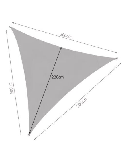 Šešėlinė burė 3x3x3m pilka Gardlov 23147 3 Šešėlinė burė 3x3x3m pilka Gardlov 23147 3