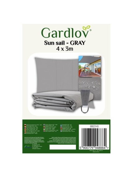 Šešėlinė burė 4x3m - pilka Gardlov 23143 2 Šešėlinė burė 4x3m - pilka Gardlov 23143 2