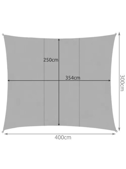 Šešėlinė burė 4x3m - pilka Gardlov 23143 3 Šešėlinė burė 4x3m - pilka Gardlov 23143 3