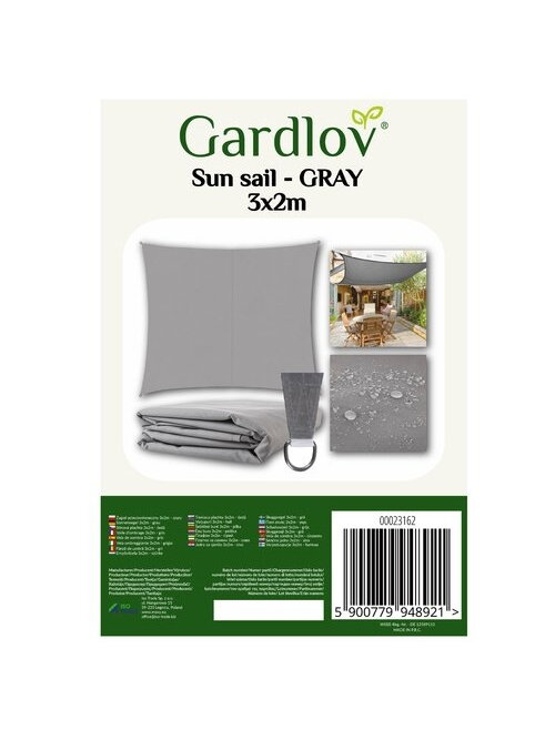 Šešėlinė burė 3x2m - pilka Gardlov 23162 1 Šešėlinė burė 3x2m - pilka Gardlov 23162 1