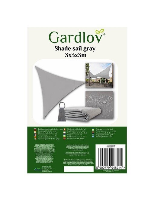 Šešėlinė burė 3x3x3m pilka Gardlov 23147 1 Šešėlinė burė 3x3x3m pilka Gardlov 23147 1