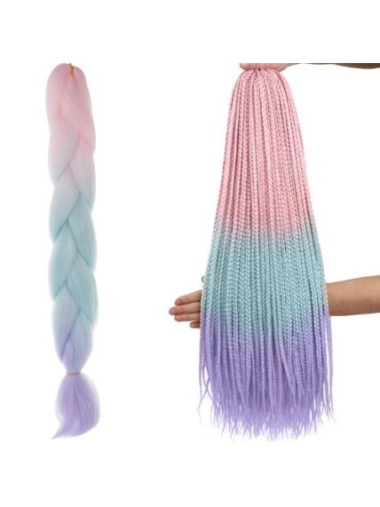 Sintetinės plaukų ombre pynės rožinės/ni/f W10341 Sintetinės plaukų ombre pynės rožinės/ni/f W10341