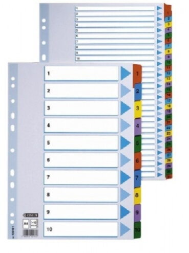 Skiriamieji lapai Esselte Mylar, A4, 1-12 skaičiai, spalvoti Skiriamieji lapai Esselte Mylar, A4, 1-12 skaičiai, spalvoti