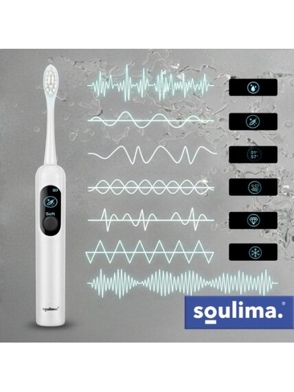 Soulima 26850 baltas ultragarsinis dantų šepetėlis 21