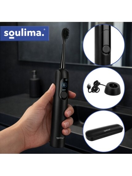 Soulima 26851 juodas Sonic dantų šepetėlis 26