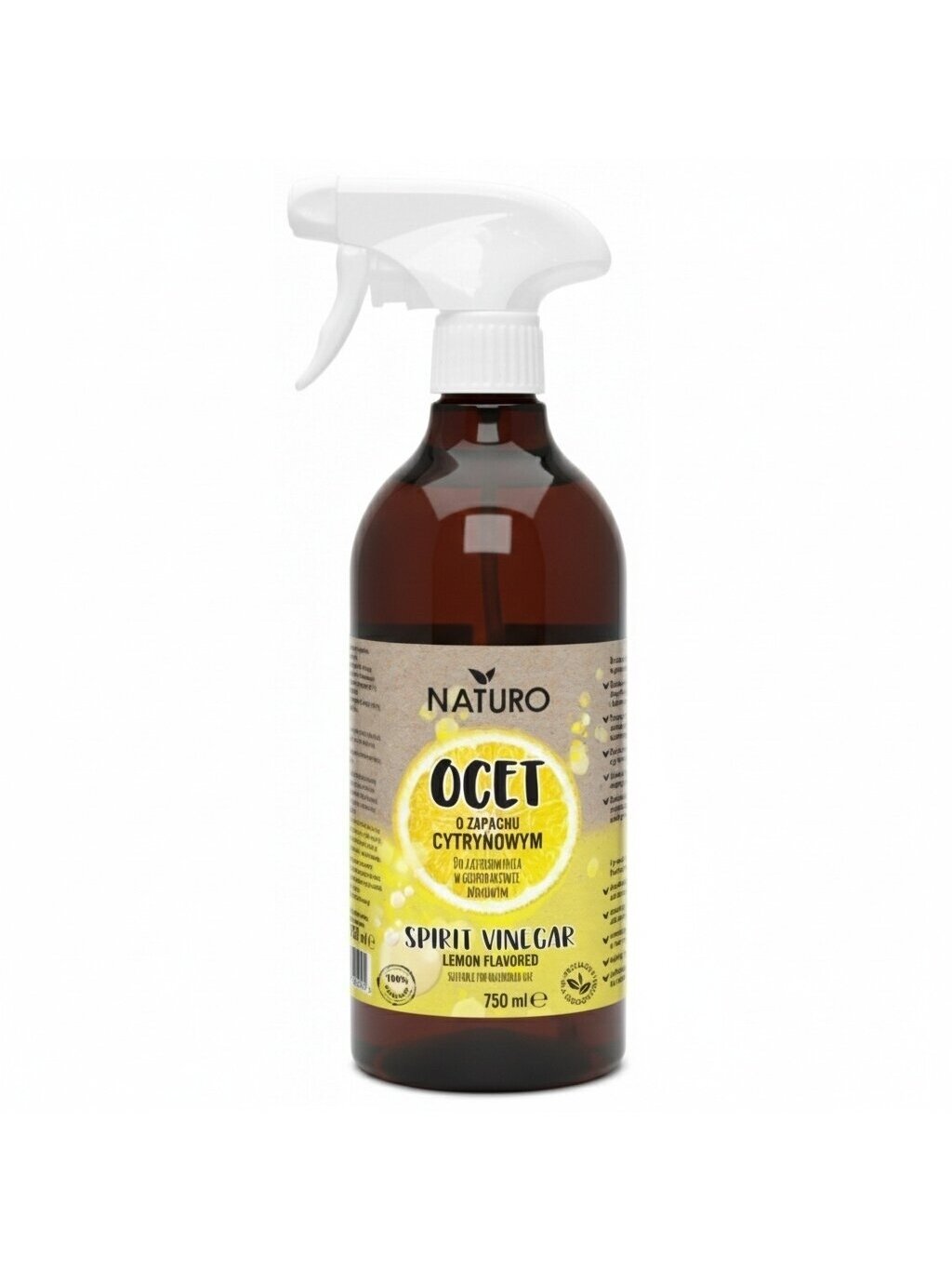 Spiritinis actas valymui su citrinų kvapu Naturo, 750 ml Spiritinis actas valymui su citrinų kvapu Naturo, 750 ml