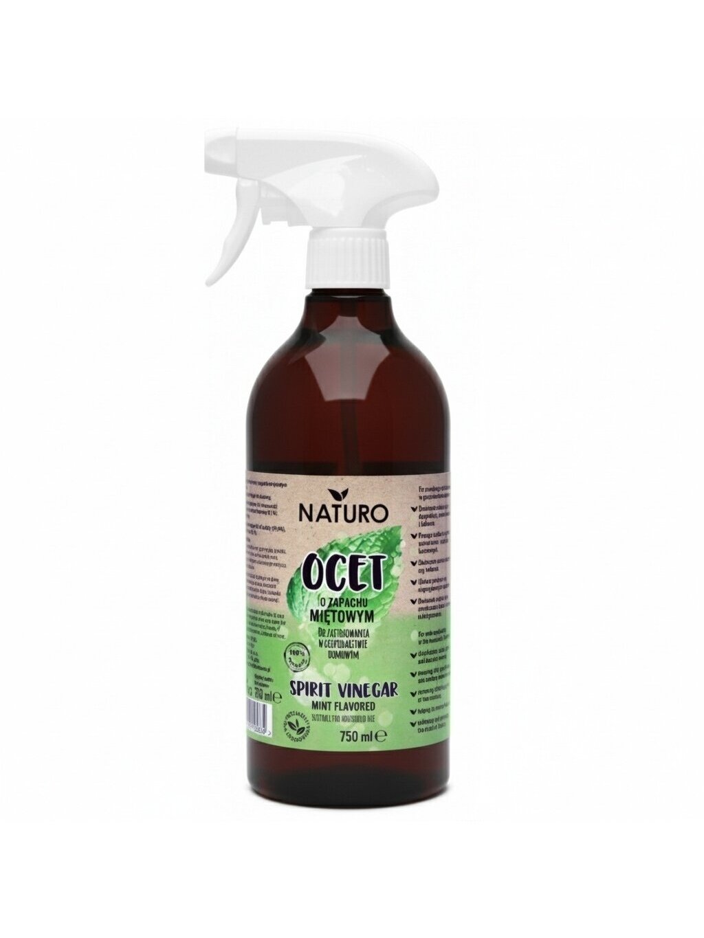 Spiritinis actas valymui su mėtų kvapu Naturo, 750ml Spiritinis actas valymui su mėtų kvapu Naturo, 750ml
