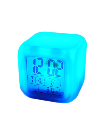 Spalvą keičiantis žadintuvas Iso Trade, LCD, 7,5x7,5 cm, baltas