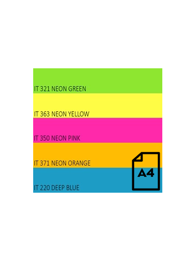 Spalvotas Neon popierius Double A, 75g, A4, 100 lapų, Rainbow 4, 5 Neon spalvų