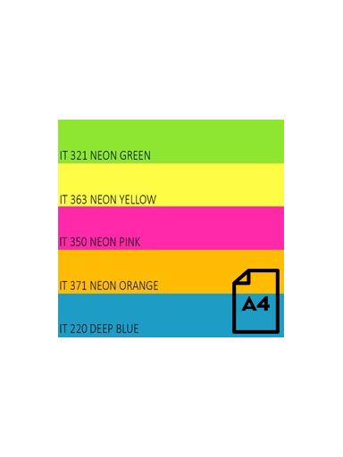 Spalvotas Neon popierius Double A, 75g, A4, 500 lapų, Rainbow 4, 5 Neon spalvų