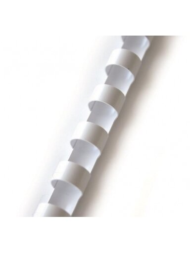 Spiralė įrišimui Forpus plastikinė 8 mm, balta (100 vnt.)