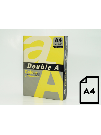 Spalvotas popierius Double A, 80g, A4, 500 lapų, Lemon Spalvotas popierius Double A, 80g, A4, 500 lapų, Lemon
