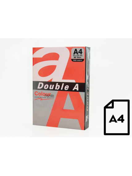 Spalvotas popierius Double A, 80g, A4, 500 lapų, Red Spalvotas popierius Double A, 80g, A4, 500 lapų, Red