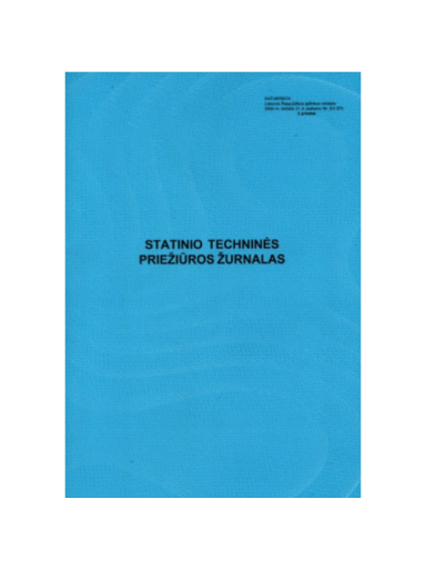 Statinio techninės priežiūros žurnalas  0720-045